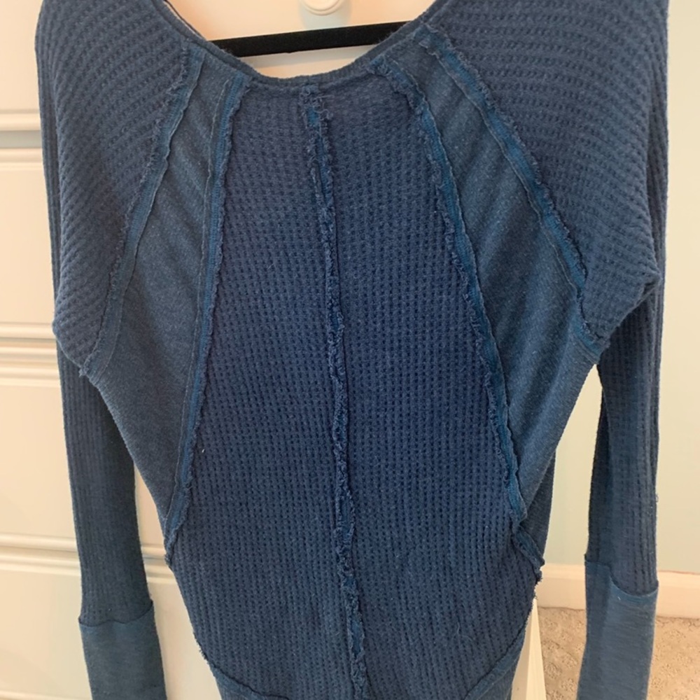 Free People long sleeve waffle shirt